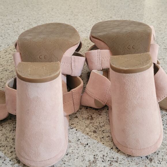 VIONIC Blaire Suede Blush Pink Wrap Around Ankle Strap Block Sandal Heels✨️9.5 - Picture 7 of 16